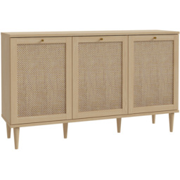 Florence Calasetta 3 Door Light Oak Rattan Sideboard - Size: 41 x 149 x 89cm - Multi - Furniture to Go - Wilko - thumbnail 3