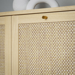 Florence Calasetta 3 Door Light Oak Rattan Sideboard - Size: 41 x 149 x 89cm - Multi - Furniture to Go - Wilko - thumbnail 7
