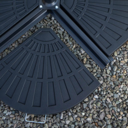 Samuel Alexander 4 Seater Glass Top Garden Dining Table with Grey Banana Parasol and Base 3m - Black - Wilko - thumbnail 7
