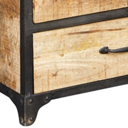 Brooklyn Carnaby 6 Drawer Industrial Tall Chest of Drawers - Brown - Wilko - thumbnail 4