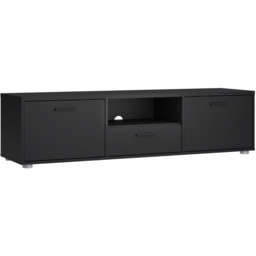 Furniture To Go Media 2 Door Single Drawer Black TV Unit - Size: 39.8 x 147.2 x 38.4cm - Wilko - thumbnail 3