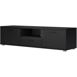 Furniture To Go Media 2 Door Single Drawer Black TV Unit - Size: 39.8 x 147.2 x 38.4cm - Wilko - thumbnail 5