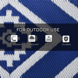 Outsunny Blue and White Reversible Outdoor Rug with Carry Bag 182 x 274cm - Size: 274 x 182 x 0.3cm - Wilko - thumbnail 7