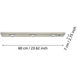 EGLO Kob Satin Nickel Under Cabinet LED Light - Size: 60 x 7 x 2.5cm - Silver - Wilko - thumbnail 6