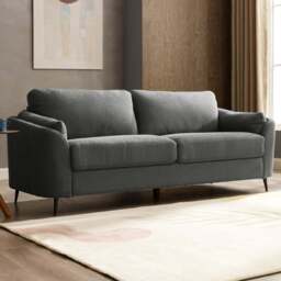 Home Detail Jack 3 Seater Dark Grey Boucle Sofa - Wilko