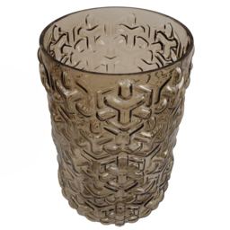 Botanik Chestnut Embossed Glass Vase 26cm - Size: 26 x 16 x 16cm - Brown - Wilko - thumbnail 4