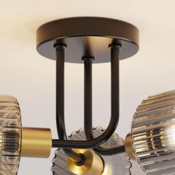 Roman 3 Arm Flush Ceiling Fitting Smoked Black - Wilko - thumbnail 6
