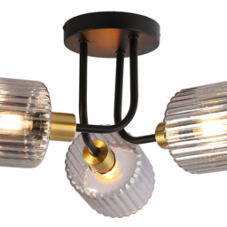 Roman 3 Arm Flush Ceiling Fitting Smoked Black - Wilko - thumbnail 7