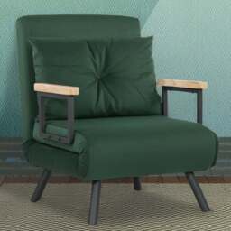 HOMCOM Click Clack Green Single Bed Chair - Wilko - thumbnail 1