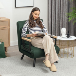 HOMCOM Click Clack Green Single Bed Chair - Wilko - thumbnail 4
