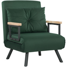 HOMCOM Click Clack Green Single Bed Chair - Wilko - thumbnail 3
