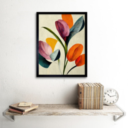 Wee Blue Coo Bold Boho Coral Mustard Spring Framed Wall Art Print 30 x 41cm - Size: 43.3 x 33.3 x 1.5cm - Orange - Wilko - thumbnail 3