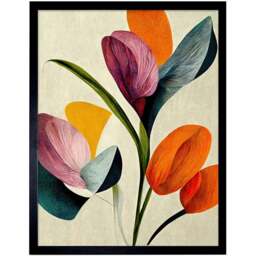 Wee Blue Coo Bold Boho Coral Mustard Spring Framed Wall Art Print 30 x 41cm - Size: 43.3 x 33.3 x 1.5cm - Orange - Wilko - thumbnail 1