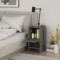 Decortie Ema Single Door Single Shelf Anthracite Grey Modern Bedside Table - Black - Wilko - thumbnail 6