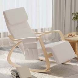 Portland Cream White Rocking Lounge Chair - Size: Single - Wilko