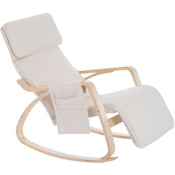 Portland Cream White Rocking Lounge Chair - Size: Single - Wilko - thumbnail 3