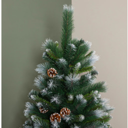 Samuel Alexander Frosted Glacier Pine Snow Tipped Artificial Christmas Tree with Pinecones 6ft - Green - Wilko - thumbnail 4