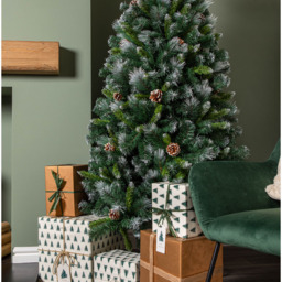 Samuel Alexander Frosted Glacier Pine Snow Tipped Artificial Christmas Tree with Pinecones 6ft - Green - Wilko - thumbnail 7