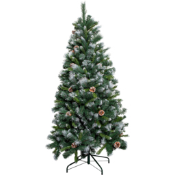 Samuel Alexander Frosted Glacier Pine Snow Tipped Artificial Christmas Tree with Pinecones 6ft - Green - Wilko
