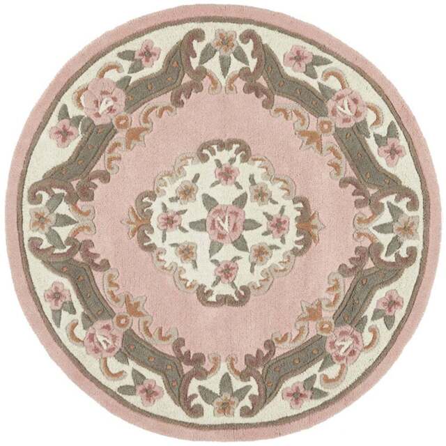 Origins Shensi Pink Wool Round Rug 120cm - Size: 120 x 120cm - Origins Rugs - Wilko - image 1