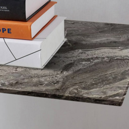 Furniturebox Tavalo Marble Effect Console Table with Silver Legs - Size: 40 x 120 x 78cm - Grey - Wilko - thumbnail 4