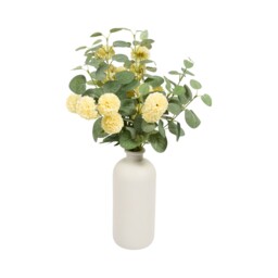 Eucalyptus and Pompom Vase Arrangement Yellow - Wilko - thumbnail 6
