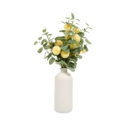 Eucalyptus and Pompom Vase Arrangement Yellow - Wilko - thumbnail 4
