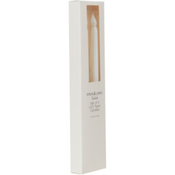 Jonas & James Set of 2 LED Taper Candles - White - Wilko - thumbnail 3