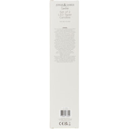 Jonas & James Set of 2 LED Taper Candles - White - Wilko - thumbnail 6