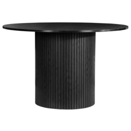 Birlea Axel 4 Seater Round Fluted Dining Table Black - Size: 76 x 120 x 120cm - SleepSoul - Wilko - thumbnail 4
