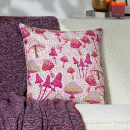 furn. Mushroom Fields Lilac Abstract Cushion - Size: 45 x 45 cm - Purple - Wilko - thumbnail 3
