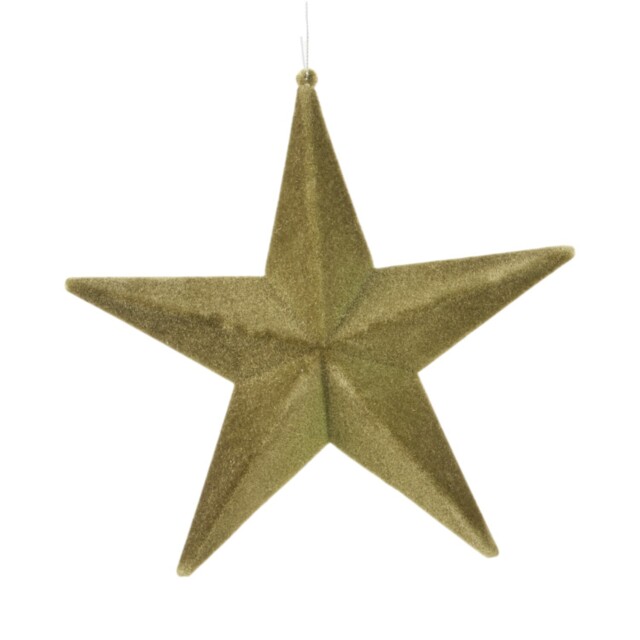 Flocked Star Hanging DecorationOlive Green - Amber Charm - Wilko - image 1
