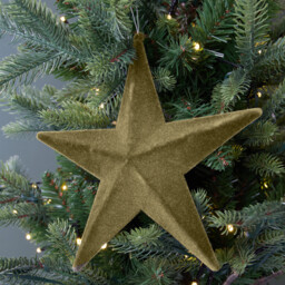 Flocked Star Hanging DecorationOlive Green - Amber Charm - Wilko - thumbnail 2