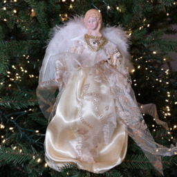 Premier Gold Angel with Feather Wings Christmas Tree Topper 30cm - Size: 30 x 30 x 9cm - Wilko - thumbnail 3