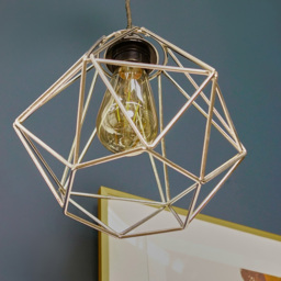 ValueLights Diablo Metallic Silver Industrial Wire Frame Pendant Lamp Shade - Size: 20.5 x 20 x 23.5cm - Wilko - thumbnail 7