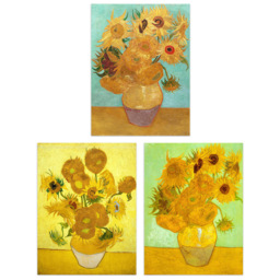 Artery8 Vincent Van Gogh Sunflower Painting Wall Art Print 30 x 41cm 3 Pack - Size: 40.5 x 30.5 x 0.3cm - Yellow - Wilko - thumbnail 1