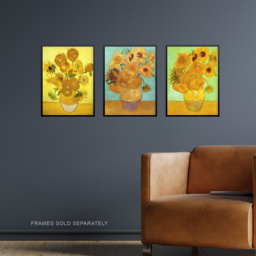 Artery8 Vincent Van Gogh Sunflower Painting Wall Art Print 30 x 41cm 3 Pack - Size: 40.5 x 30.5 x 0.3cm - Yellow - Wilko - thumbnail 3