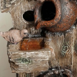 Outsunny 2 in 1 Resin Outdoor Waterfall Fountain with Birdhouse - Size: 94.5 x 32 x 38cm - Multi - Wilko - thumbnail 4