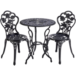 Home Source Rose 2 Seater Grey Outdoor Garden Bistro Set - Wilko - thumbnail 3