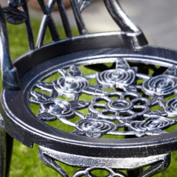 Home Source Rose 2 Seater Grey Outdoor Garden Bistro Set - Wilko - thumbnail 4