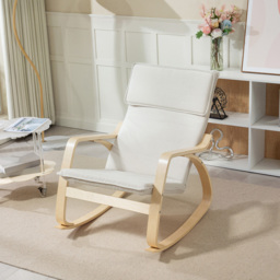 Portland Cream and White Rocking Chair with High Back - Size: Single - Wilko - thumbnail 6
