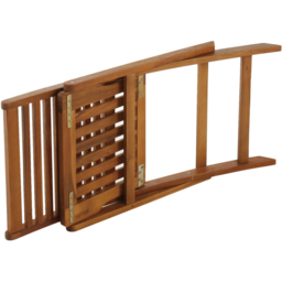 Charles Bentley Set of 2 Acacia Wood Foldable Patio Chair - Size: 1 Seater - Brown - Wilko - thumbnail 7