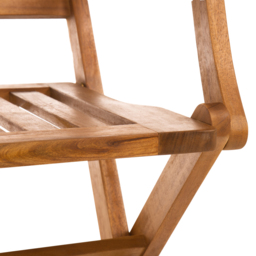 Charles Bentley Set of 2 Acacia Wood Foldable Patio Chair - Size: 1 Seater - Brown - Wilko - thumbnail 6