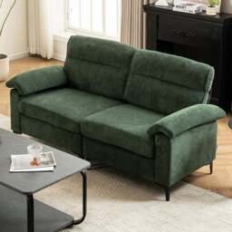 Living and Home 2 Seater Green Chenille Sofa - Wilko - thumbnail 1