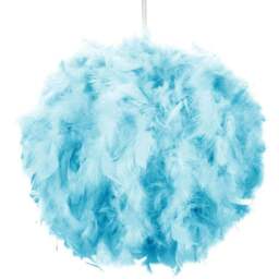 Happy Homewares Teal Feather Small Pendant Light Shade - Size: 20 x 25 x 25cm - Green - Wilko - thumbnail 1