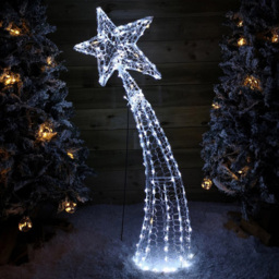 Samuel Alexander Warm and Cool White LED Soft Acrylic 2D Shooting Christmas Star 1.2m - Size: 120 x 54 x 54cm - Wilko