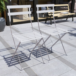 Garden Vida Porto Metal 2 Seater Bistro Set Light Grey - Wilko - thumbnail 6