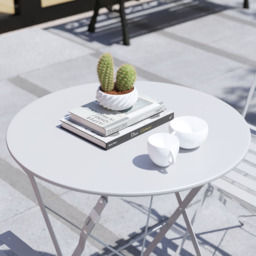 Garden Vida Porto Metal 2 Seater Bistro Set Light Grey - Wilko - thumbnail 7