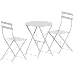 Garden Vida Porto Metal 2 Seater Bistro Set Light Grey - Wilko - thumbnail 3