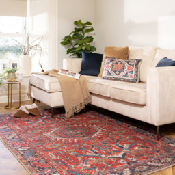 Kukoon Vintage Persian Inspired Terracotta Red Washable Rug 200 x 290cm - Wilko - thumbnail 3